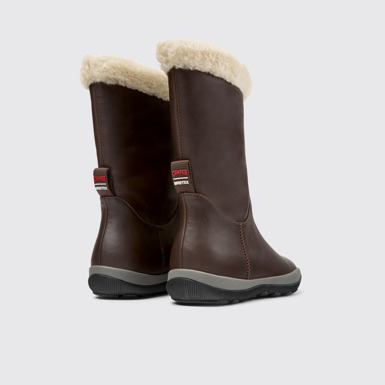 Back view of Peu Pista Brown leather boots for women