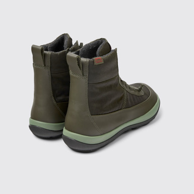 Back view of Peu Pista PrimaLoft® Green recycled nylon and leather boots for women