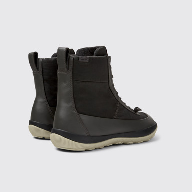 Back view of Peu Pista PrimaLoft® Gray Textile and Leather Boots for Women