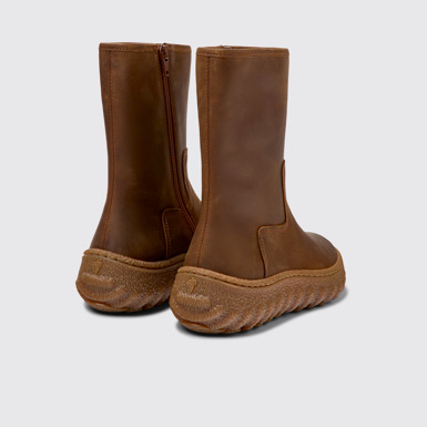 Back view of Ground Brown nubuck boots for women