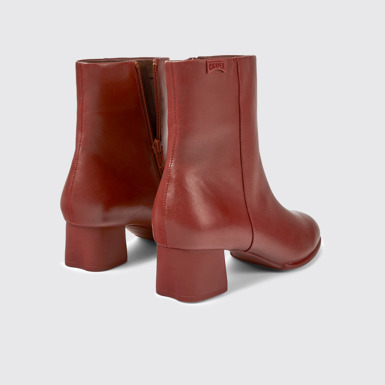 Back view of Katie Burgundy leather ankle boots