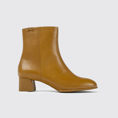 Side view of Katie Brown leather ankle boots