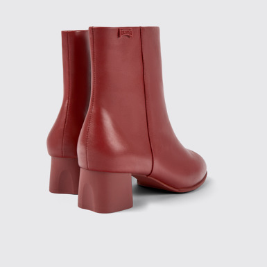 Back view of Katie Burgundy leather ankle boots for women