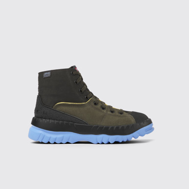 Side view of Teix Gray and green ankle boots for women