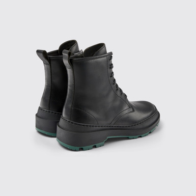Back view of Brutus Trek Black leather boots for women