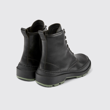 Back view of Brutus Trek Gray leather boots for women