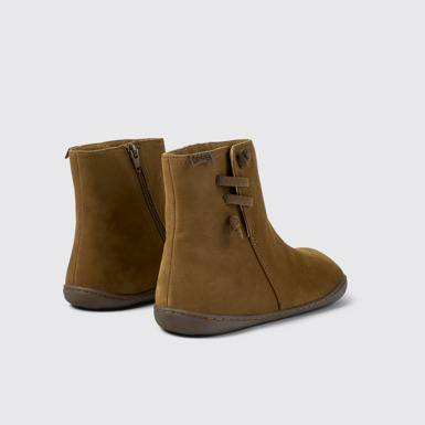 Back view of Peu Brown nubuck ankle boots for women