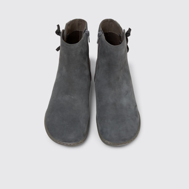 Overhead view of Peu Gray Nubuck Ankle Boots for Women.