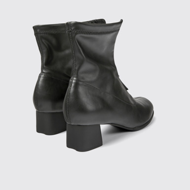 Back view of Katie Black textile ankle boots