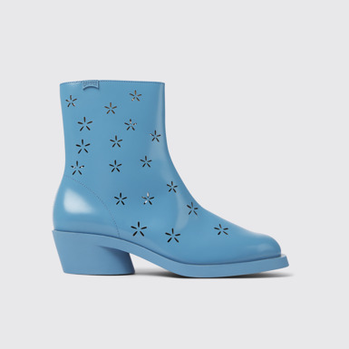 Side view of Bonnie Blue leather boots for women