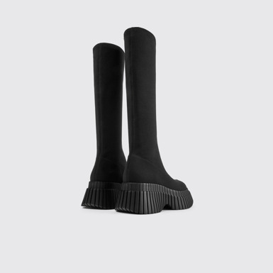 Back view of BCN TENCEL® Black Textile Mid Boots for Women.