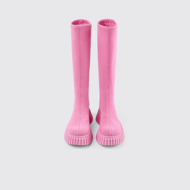 BCN Botas rosas de tejido para mujer