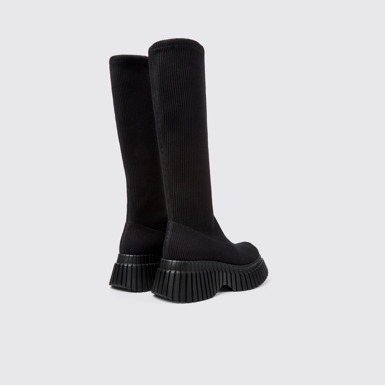 Back view of BCN TENCEL® Black textile boots for women
