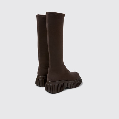 Back view of BCN TENCEL® Brown textile boots for women