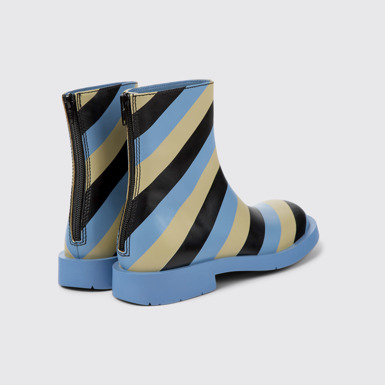 Back view of MIL 1978 Multicolored leather ankle boots for women
