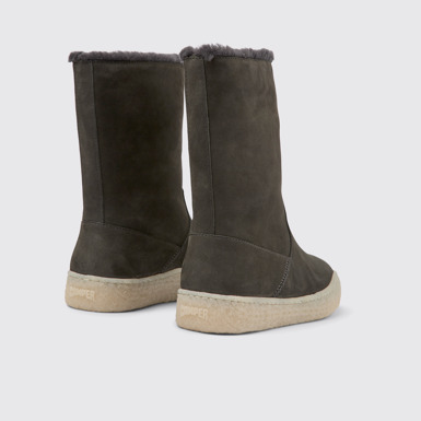 Peu Terreno Bota de dona de nubuc de color gris