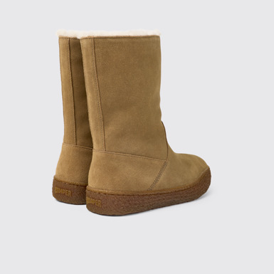 Back view of Peu Terreno Brown Nubuck Boots for Women