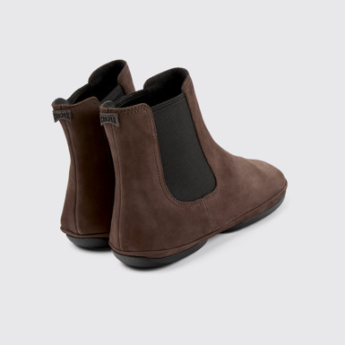 Back view of Right Brown nubuck boots for women