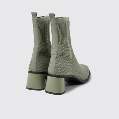 Back view of Kiara TENCEL® Green textile boots for women