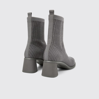 Back view of Kiara TENCEL® Gray textile boots for women