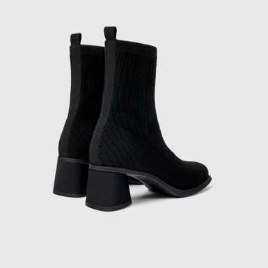 Back view of Kiara TENCEL® Black textile boots for women