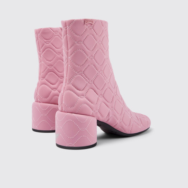 Back view of Niki Pink textile boots for women