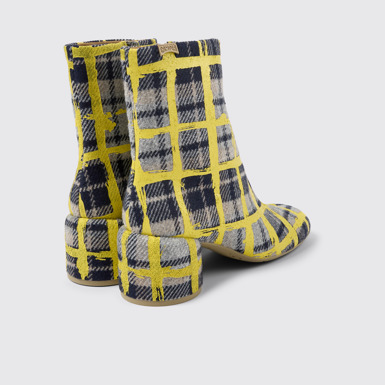 Back view of Niki Multicolored recycled wool boots for women