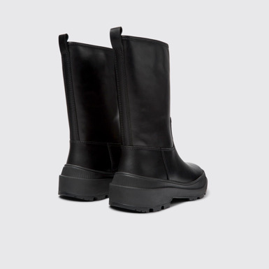 Back view of Brutus Trek Black leather boots for women