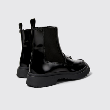 Back view of Walden Black Leather Mid Boots for Women.