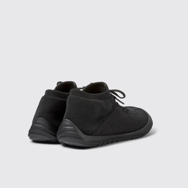 Back view of Path Black textile sneakers for women