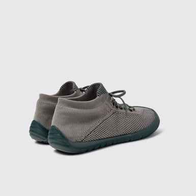 Back view of Path Gray textile sneakers for women