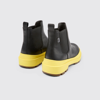 Back view of Brutus Trek HYDROSHIELD® Black leather ankle boots for women