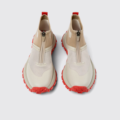 Overhead view of Drift Trail VIBRAM Multicolored recycled PET ankle boots for women