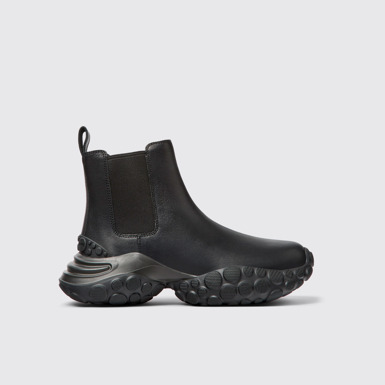 Side view of Pelotas Mars Black responsibly raised leather ankle boots