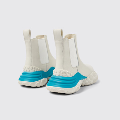 Back view of Pelotas Mars White responsibly raised leather ankle boots
