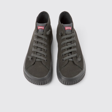 Overhead view of Peu Roda Gray recycled cotton sneakers for women