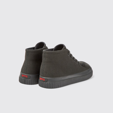 Back view of Peu Roda Gray Textile Ankle Boots for Women.