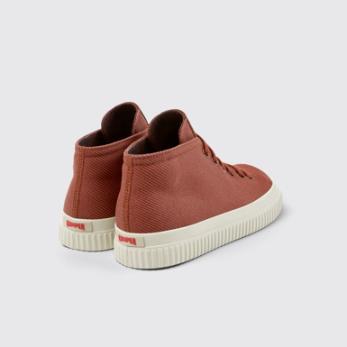 Back view of Peu Roda Red recycled cotton sneakers for women