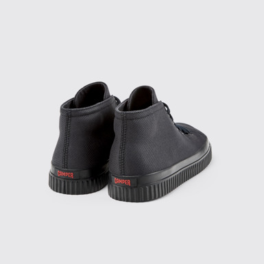 Back view of Peu Roda Black recycled cotton sneakers for women