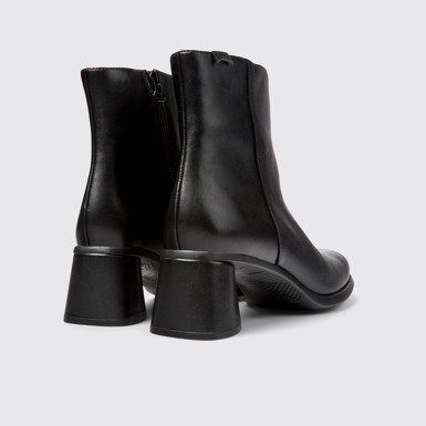 Back view of Kiara Black leather boots for women