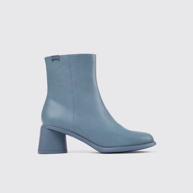 Side view of Kiara Gray leather boots for women