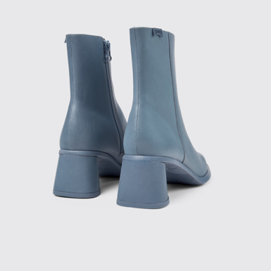 Back view of Kiara Gray leather boots for women