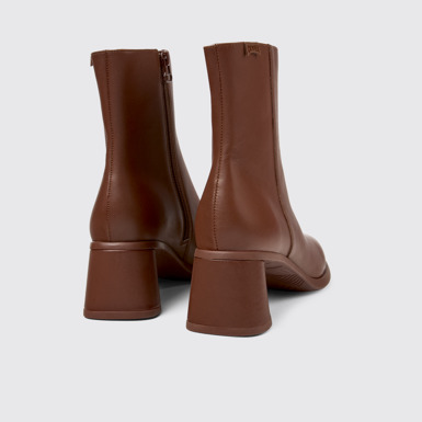 Back view of Kiara Red leather boots for women