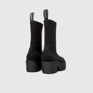 Back view of Billie TENCEL® Black textile boots for women