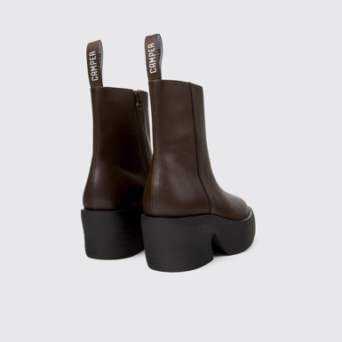 Back view of Billie Brown leather boots for women