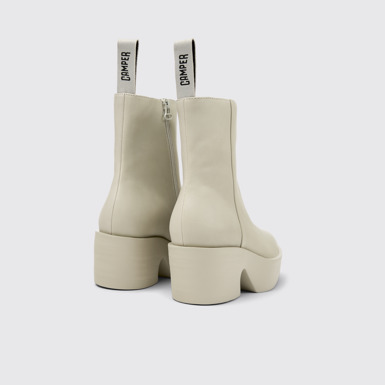 Back view of Billie Gray Leather Mid Boots for Women.