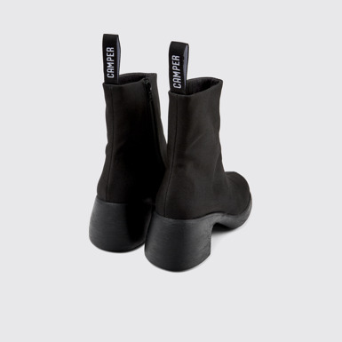 Back view of Thelma Black Textile Boots for Women