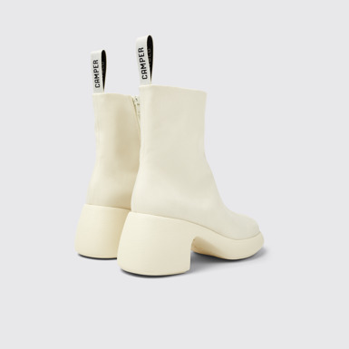 Back view of Thelma White Textile Boots for Women