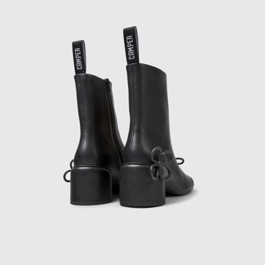 Back view of Twins Black Leather Boots for Women