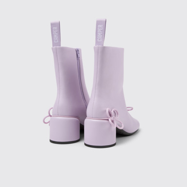 Back view of Twins Purple Leather Boots for Women
